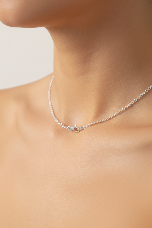 Rhodium Plated Silver Chain Rolo Style , 18 Inches