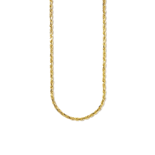 Yellow Gold Rope Chain, 10k, 20 Inches