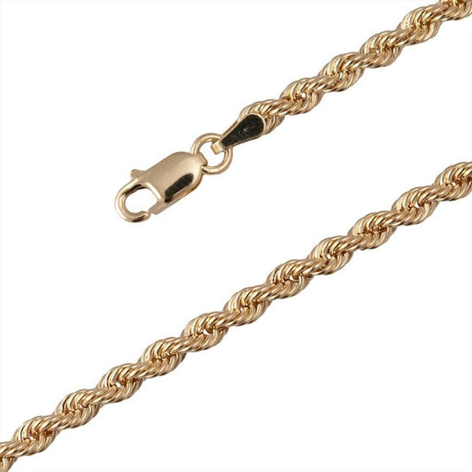 Yellow Gold Rope Chain, 10k, 20 Inches