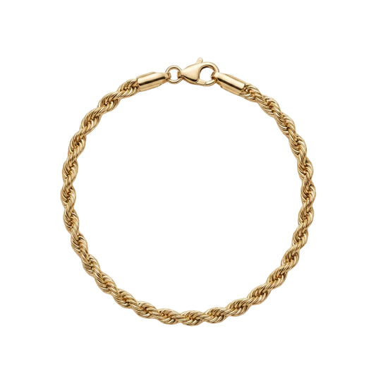 10K Gold Rope Chain Bracelet