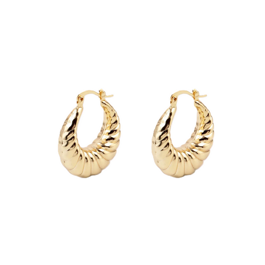 Yellow Gold Hoop Earrings, Rope Style, 18k, 4.95gr