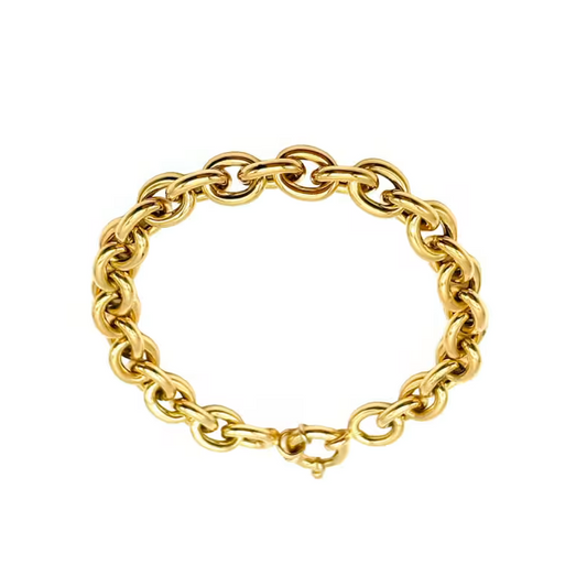 Yellow Gold ROLO Bracelet with Round Loops, 18k, 16.62gr, 9 Inches