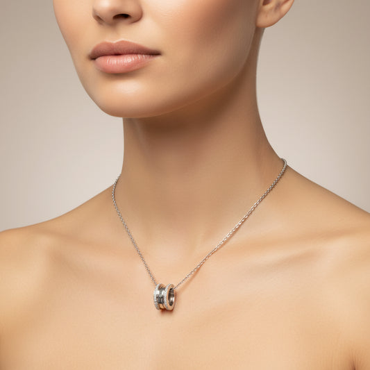 BVLGARI Pre-Owned white gold B.zero1 diamond Necklace, 18k,TDW: 0.38ct, Resale