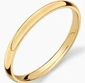 Yellow Gold Thin Comfort Fit Wedding Band, 14k, 2.9mm, Size: 10