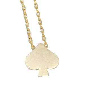 Yellow Gold necklace with Moving Spades,  14 to 16 Inches adjustable 18k 2.23gr
