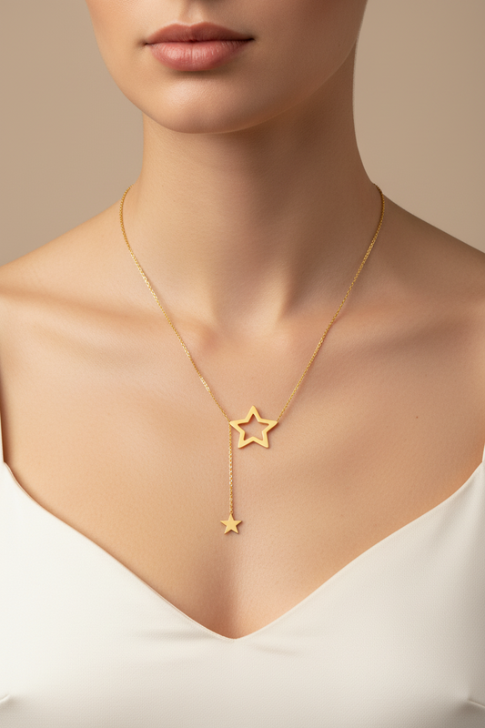 Yellow Gold Y style with Star design 18k, 3.91gr