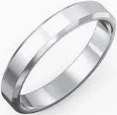 White Gold Beveled Wedding Band, 14k, 4mm, Size: 5 3/4