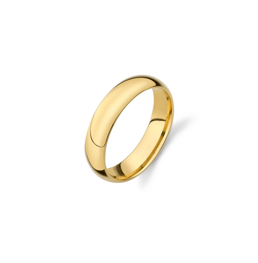 14K Yellow Gold Half Dome Band-4.95mm