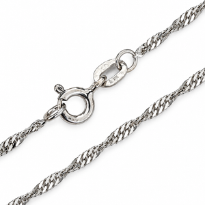 14K White Gold Singapore Chain Necklace