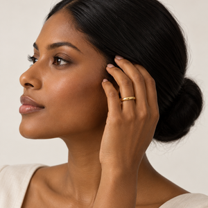 14K Yellow Gold Half-Dome Plain Band Ring