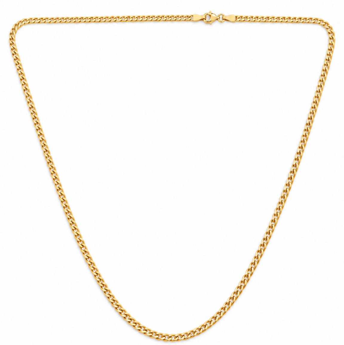 18K Yellow Gold Curb Chain Necklace