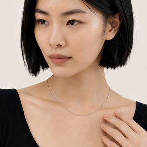 18K White Gold Cable Chain Necklace