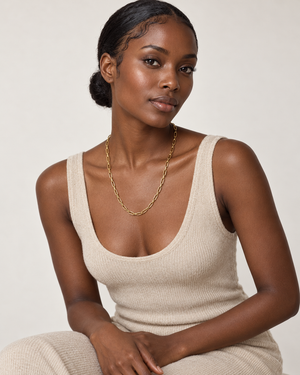 18K Yellow Gold Paperclip Chain Necklace