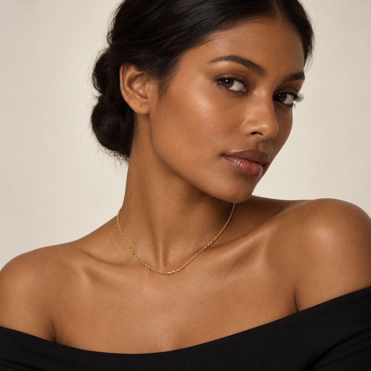 18K Yellow Gold Rolo Chain Necklace