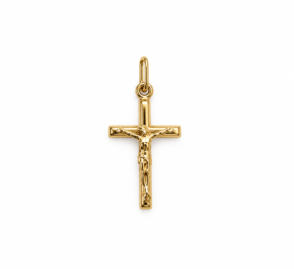 10K Yellow Gold Crucifix Pendant Necklace