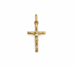 10K Yellow Gold Crucifix Pendant Necklace