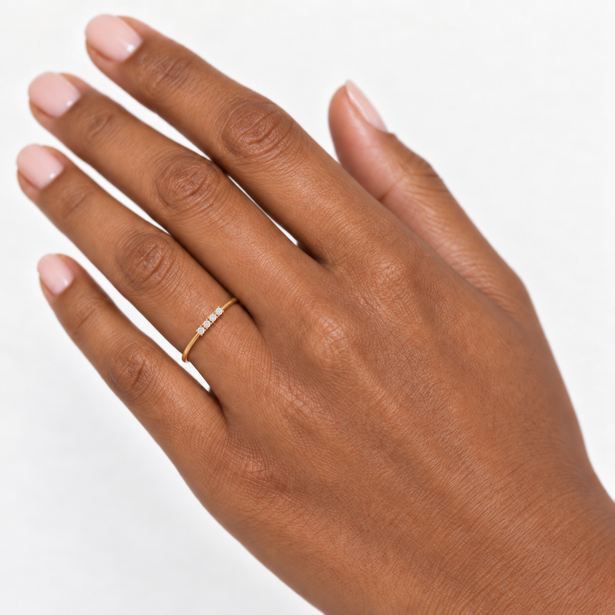 18K Yellow Gold Four-Stone Cubic Zirconia Ring