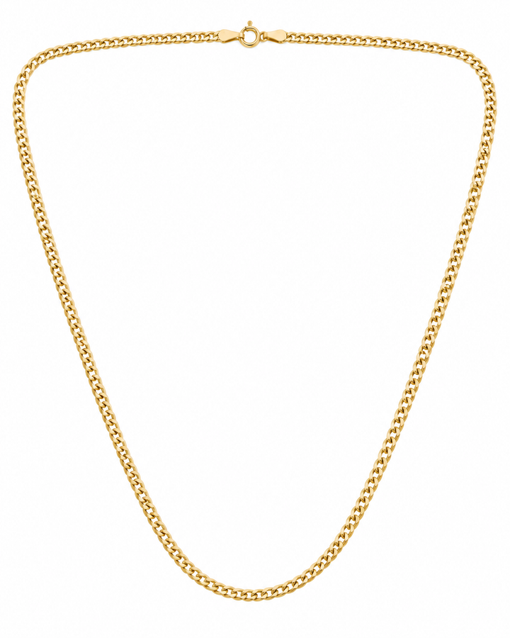 18K Yellow Gold Curb Chain Necklace