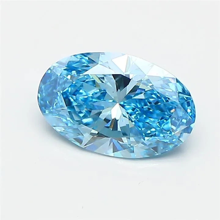 1.03ct Oval Lab Grown Diamond (Colour Fancy Vivid Blue, Clarity VS1, IGI Certified)