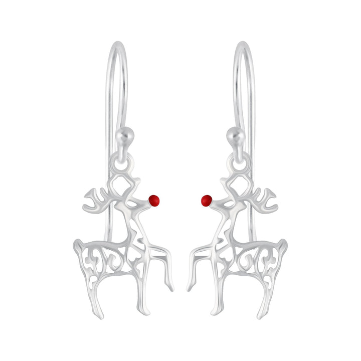 Sterling Silver Reindeer Earrings