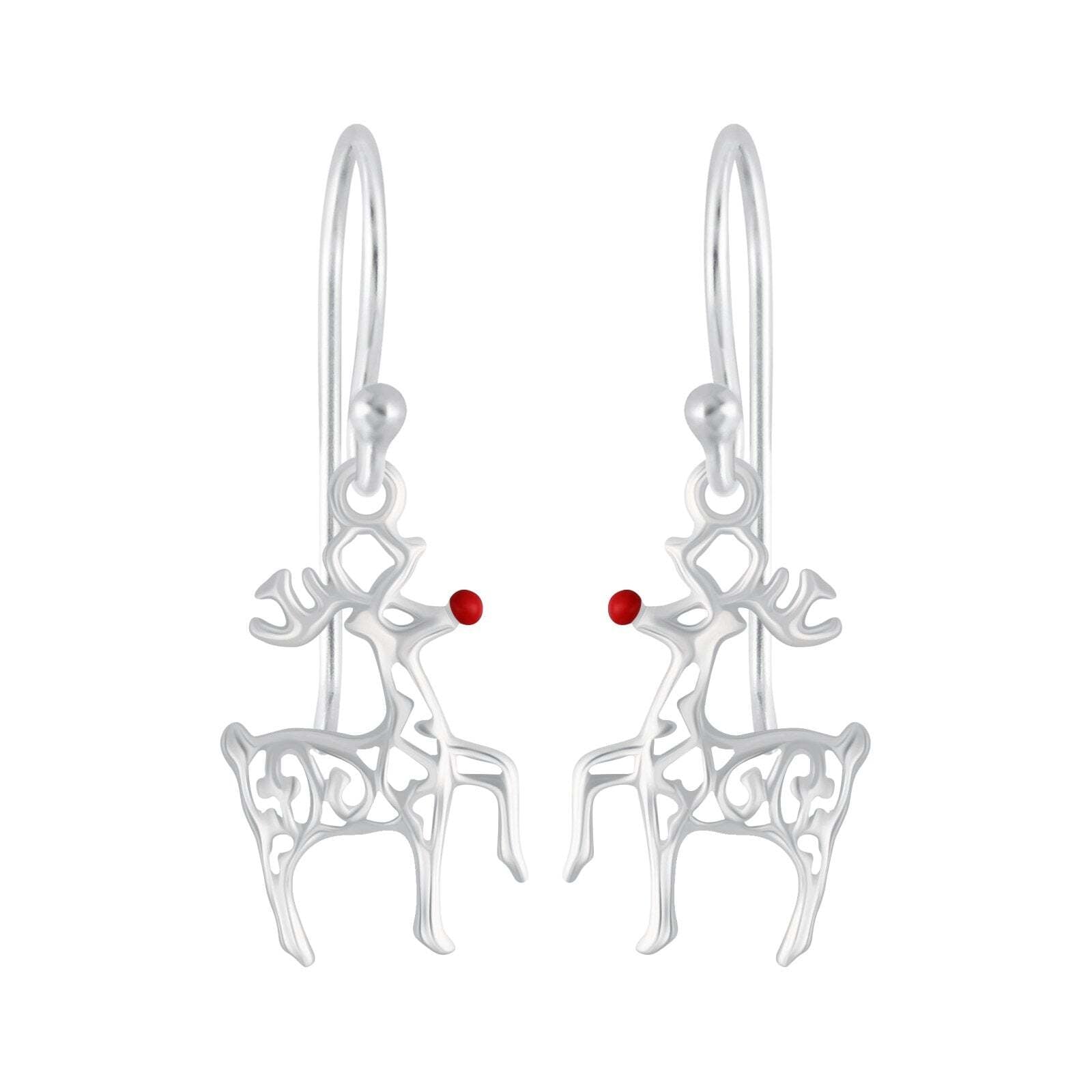 Silver Reindeer Earrings