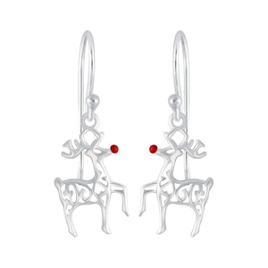 925 Sterling Silver Reindeer Earrings