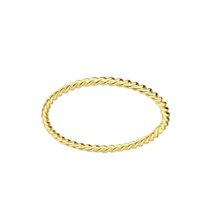 Gold Plated Silver Twisted Ring 925