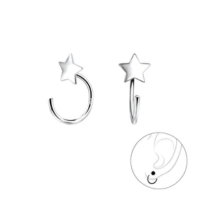 Silver Star Ear Huggers
