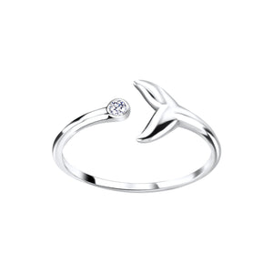 Silver Whale Tail Open Ring