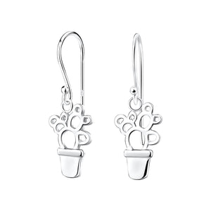 Silver Cactus Earrings