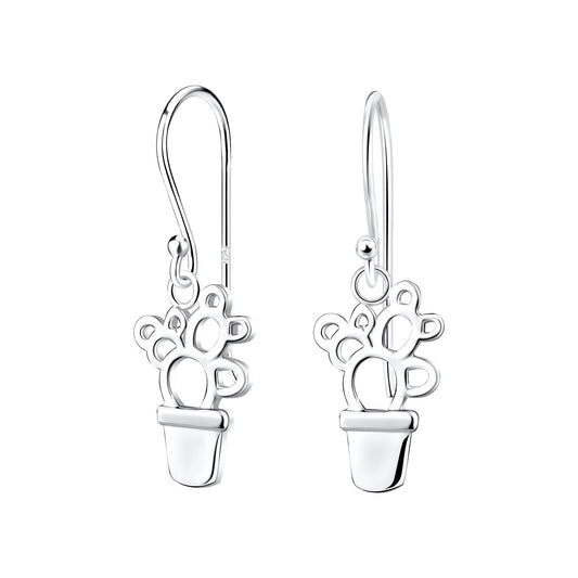 Silver Cactus Earrings
