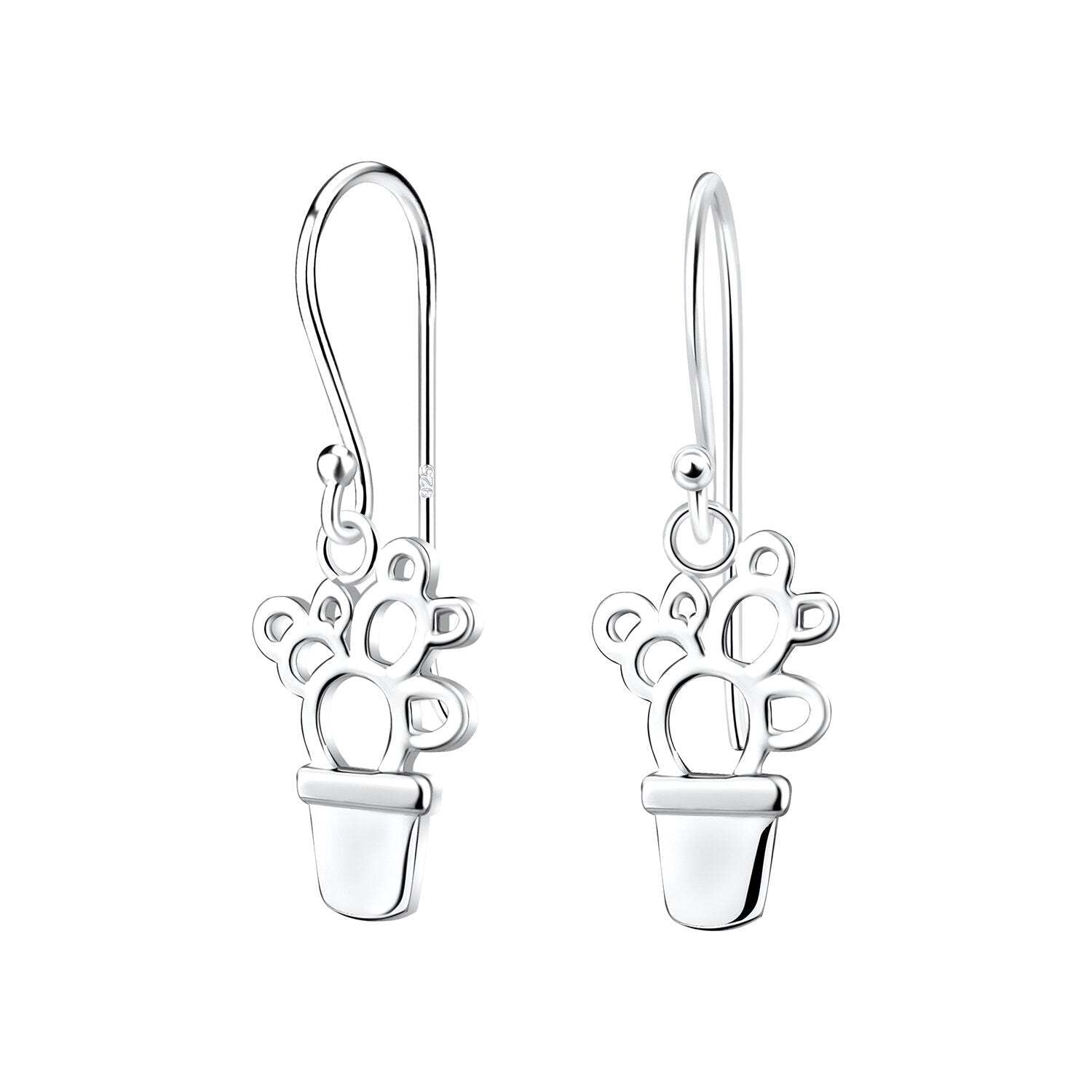 Silver Cactus Earrings