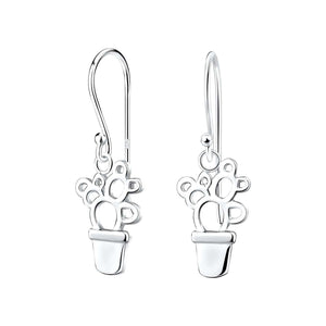 Silver Cactus Earrings
