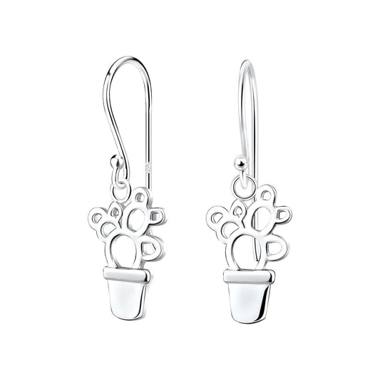 Silver Cactus Earrings