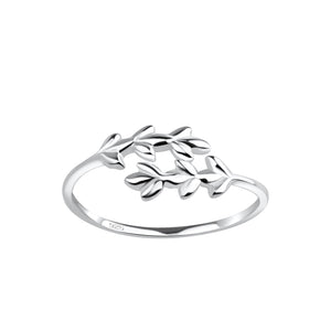 Silver Opened Olive Leaf Ring 925