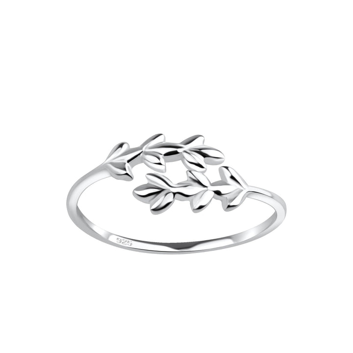 Silver Opened Olive Leaf Ring 925