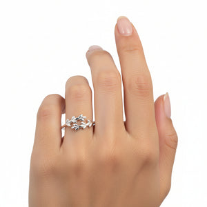 Silver Opened Olive Leaf Ring 925