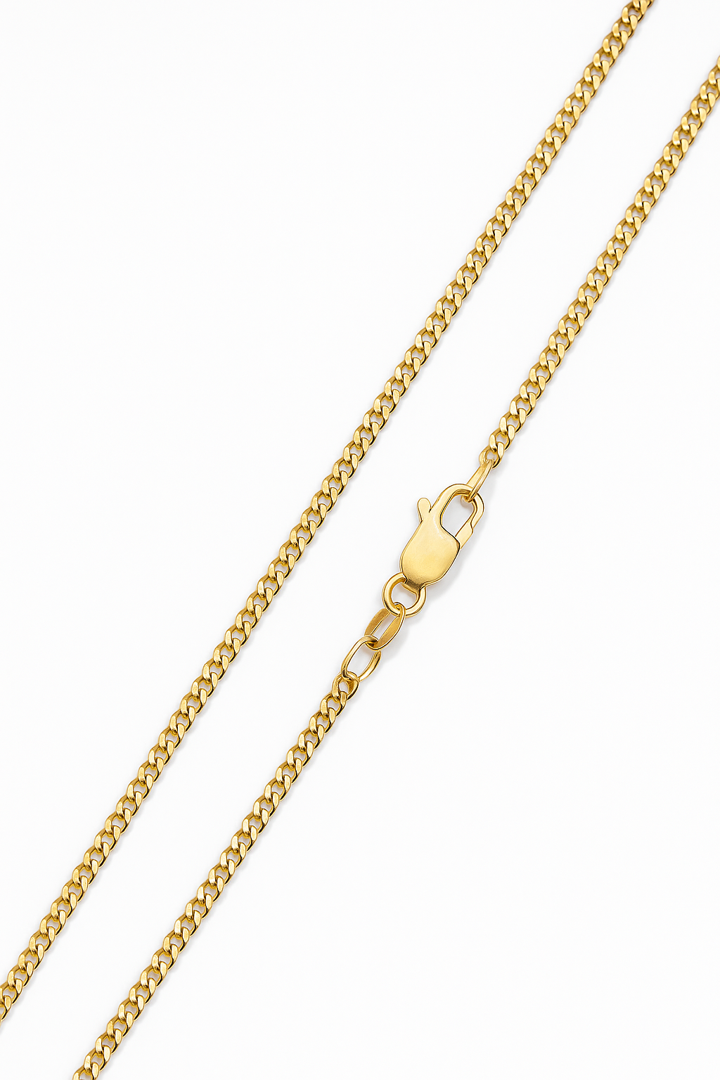 Yellow Gold Thin Cuban Chain Necklace. 10k, 6.04gr, 22"