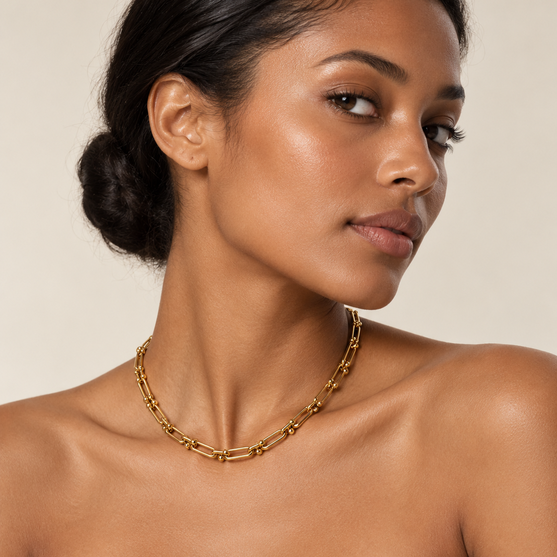 18K Yellow Gold Oval Link Chain Necklace