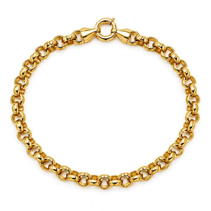 18K Yellow Gold Rolo Chain Bracelet