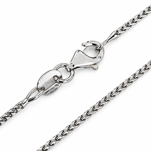 14K White Gold Wheat Chain Necklace