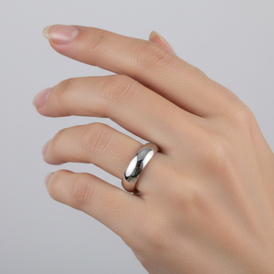 18K White Gold Simple Band with Half – dom Surface 5.1 gr
