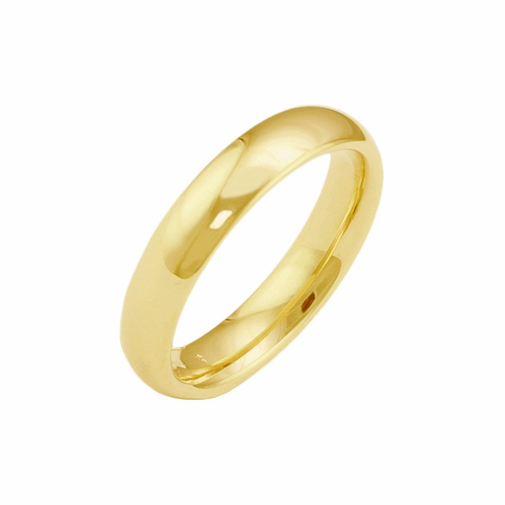 Yellow Gold Comfort Classic Half Round Polish Wedding Band. 14k, 6.8gr,  5.3mm