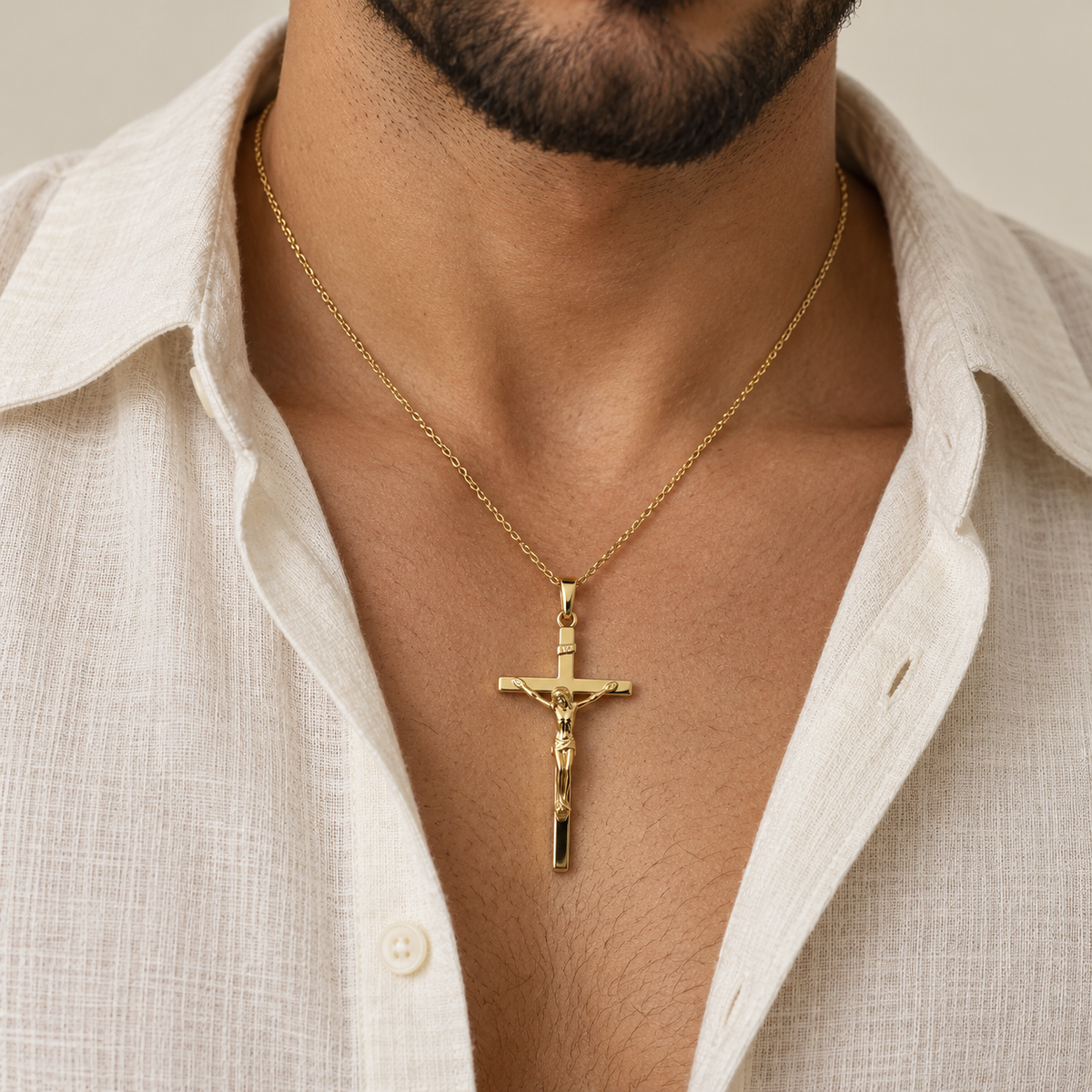10K Yellow Gold Crucifix Pendant