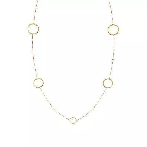 Yellow Gold Long Station Necklace, 18k, 4.54gr