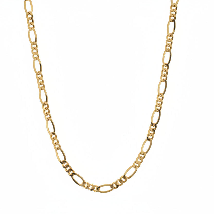 18K Yellow Gold Figaro Chain 24" 11.5gr