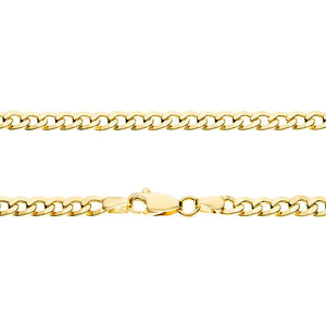 Yellow Gold Curb Flat Chain, 18k, 24 Inches, 4.76gr