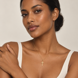 10K Yellow Gold Cross Pendant Necklace