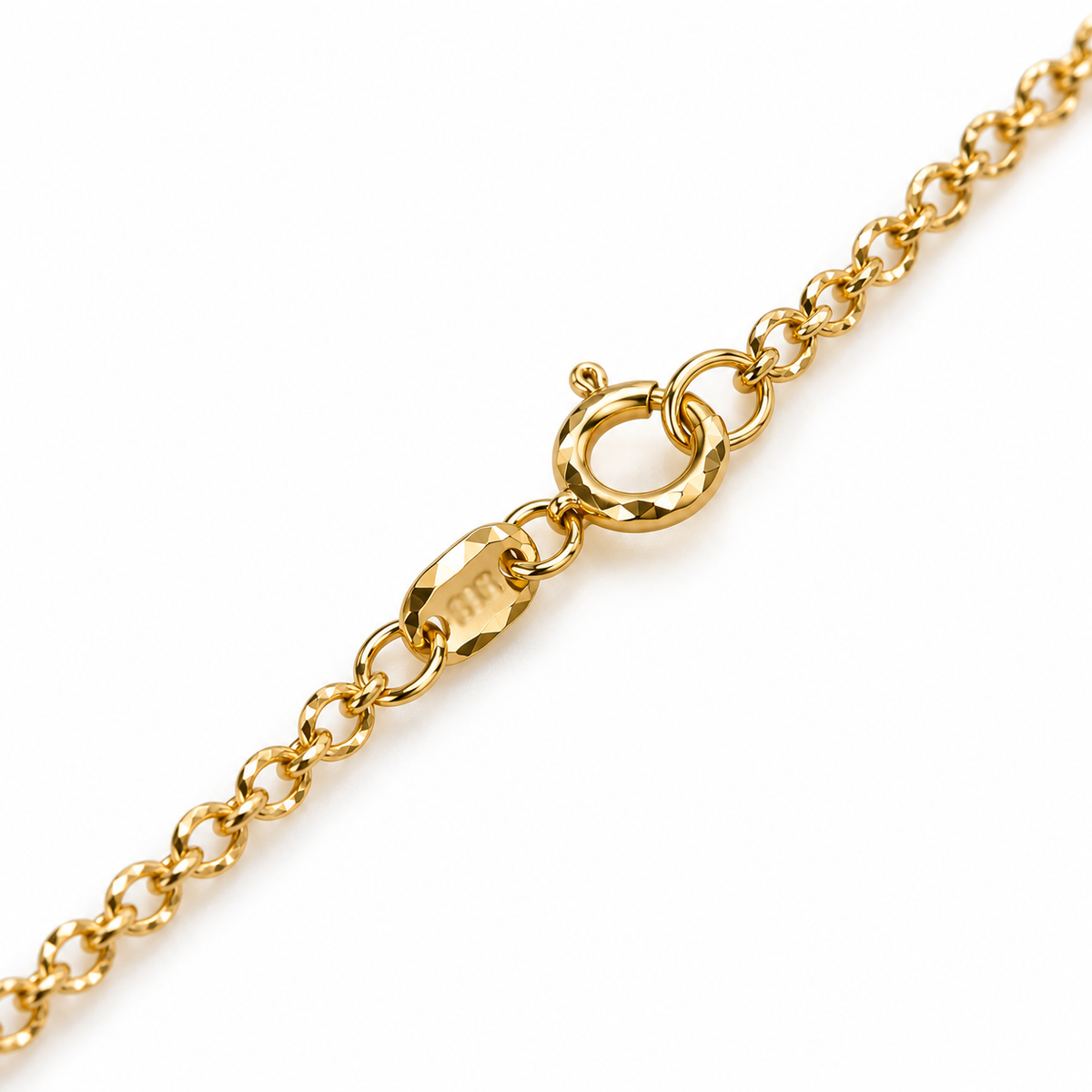 18K Yellow Gold Rolo links Chain Necklace