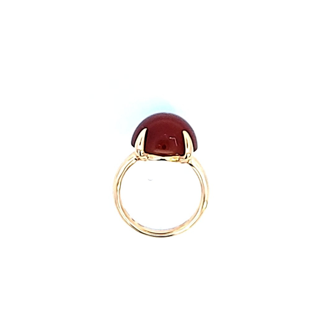 Rose Gold Salvini Stamp Ring with one cushion cut Agate. 18k, 4.5gr